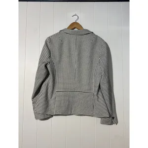 Talbots Blazer Womens XL Black White Checkered Career Jacket Lined thumbnail 5