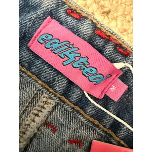 Edikted Blue Denim Low Rise Micro Mini Skirt Size M Y2K thumbnail 3