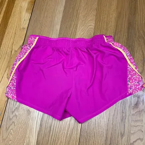 Nike Dri-FIT Women‎ Running Shorts Magenta Pink Floral Splatter Size Large thumbnail 2