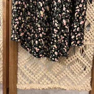 Abercrombie Fitch Black Floral Maxi Dress with Adjustable Tie Back Straps thumbnail 6
