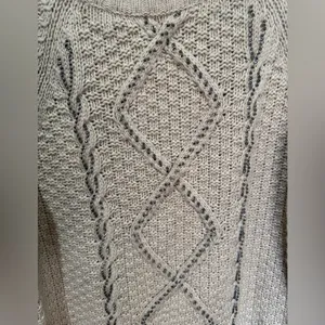 J. Crew NWT Chunky Cable Knit‎ Beaded Sweater Tan XL Merino Wool Blend thumbnail 3