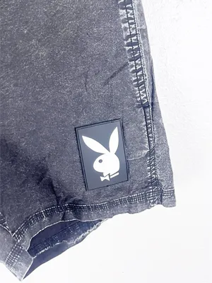 PLAYBOY BY PACSUN Black High Rise Tie Closure Detail Lightweight Shorts Small thumbnail 9
