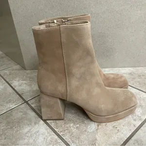 Dolce Vita Ulyses Mushroom Beige Suede Platform‎ Ankle Boot Sz 9.5 Wore Once 1x thumbnail 12