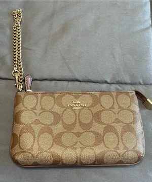 Coach Signature Large Wristlet With Chain CS652 Khaki/Saddle thumbnail 1