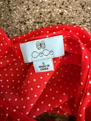 CeCe Red Polka Dot Blouse thumbnail 5