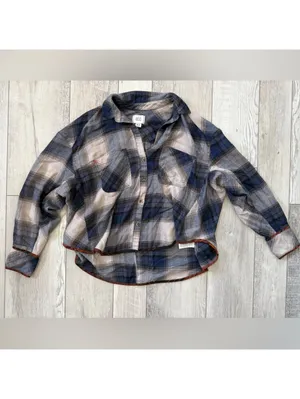 Urban Outfitters BDG Karl Slouchy Blue Flannel Button Down size medium thumbnail 5
