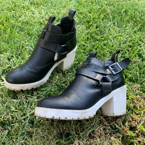Chunky Heel Platform Ankle Boots Black Size 6.5 thumbnail 12