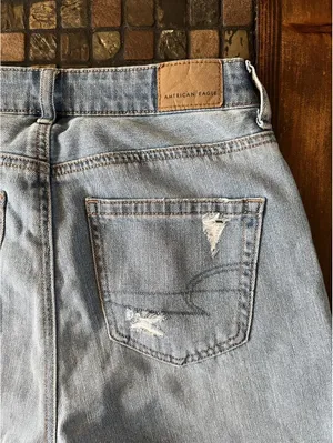 American Eagle Y2K Baggy Distressed Mom Jeans size 0 💙 thumbnail 4