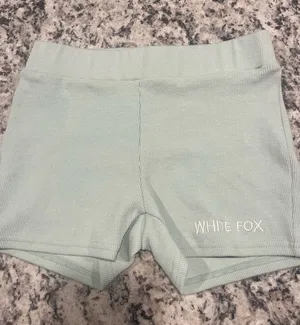 White fox Ribbed Shorts  thumbnail 1