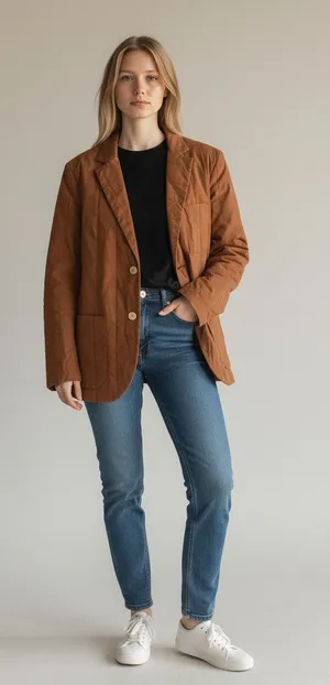 Vintage S Jacket Blazer quilted Levi's California vertical-stitched Barn Coat thumbnail 1