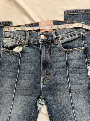 REVICE Dark Indigo Skinny Jeans with Front Seams thumbnail 3