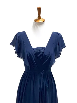 White By Vera Wang Maxi Dress Navy Blue Size 2 Wedding Special Occasion Boho thumbnail 5