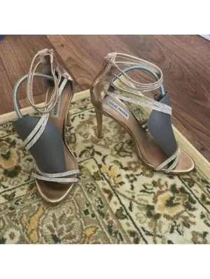 Steve Madden Sweetest Copper and Rhinestone Formal Wedding High Stiletto heels thumbnail 4