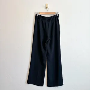 Mango | High Rise Wide Leg Pull-On Trouser Ankle Pants in Black thumbnail 2
