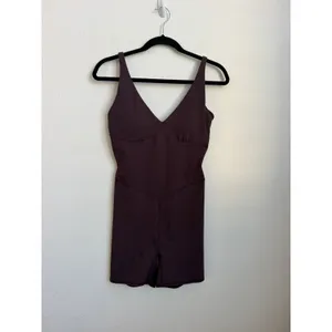 Fabletics Women’s PureLuxe TLC Short Jumpsuit 4" Size Small Oxblood thumbnail 3