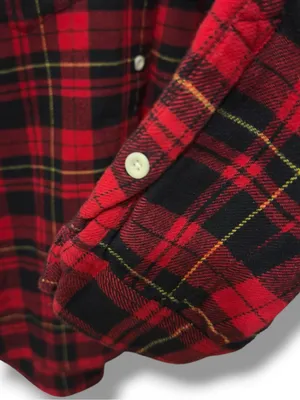 Madewell |EUC Cotton Red Black Plaid Flannel Buffalo Check Button Down Shirt (M) thumbnail 6