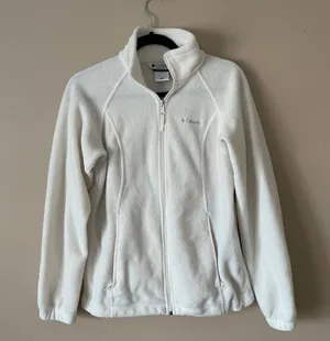 COLUMBIA | Cream Zip Up Fleece Jacket Sz S thumbnail 1