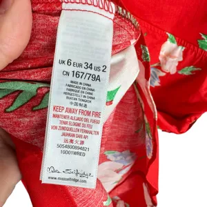 Miss Selfridge Red Floral 3/4 Ruffled Sleeve Fit‎ & Flare Mini Dress Size 2 thumbnail 8