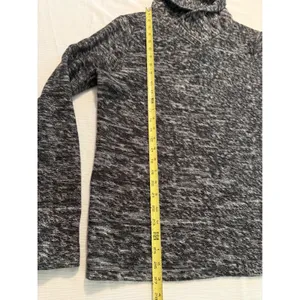 Express Womens Black White Space Dye Cowl Neck Long Sleeve‎ Sweater Size M thumbnail 3