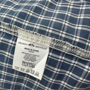 Brandy Melville Navy and white plaid top thumbnail 7
