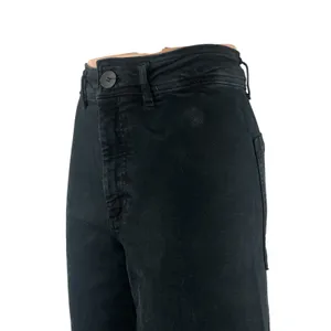 Zara Women's Black High Rise Raw Hem Wide Leg Baggy Palazzo Denim Jeans Size 6 thumbnail 2