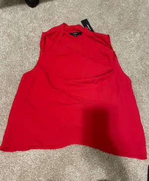 Red Cowl Neck Tank thumbnail 4