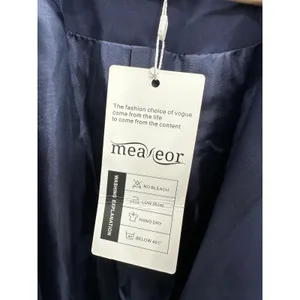 Meaneor Women Navy Blue Double Breasted Lightweight Jacket XXL‎ Trench Coat thumbnail 6