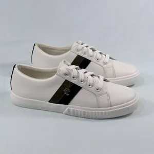 Lauren Ralph Lauren Size-7 Women's Janson Sneakers Leather‎ Snow White thumbnail 3