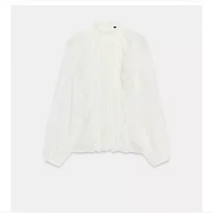 Zara Zara GAUZE LACE‎ TRIM RUFFLED BLOUSE thumbnail 3