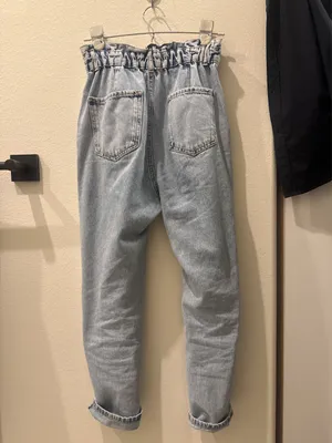 ZARA Paperbag Jeans High-Waisted Baggy thumbnail 2