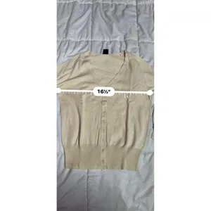GAP Ivory Ribbed Knit Cardigan Size S‎ Button Down - A1- 0020 thumbnail 4