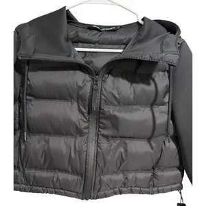 ZARA‎ Cropped Puffer Hooded Lightweight Jacket Black Women's Size Medium thumbnail 3