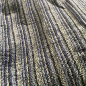 Y2K vintage Columbia women’s striped blue linen button crop pants, size small thumbnail 2