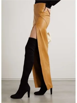 Stuart Weitzman ICONIC Highland stretch-suede over-the-knee black boots shoe 5M thumbnail 2