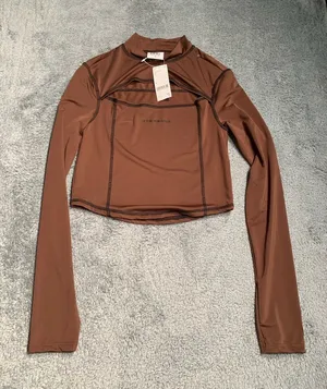 NWT BDG urban outfitters iets frans Brown Long Sleeve Top thumbnail 1