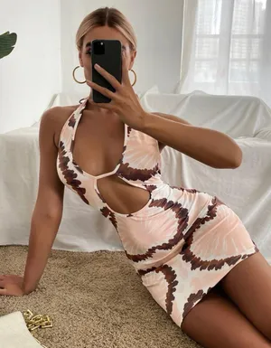Cut Out Front Tie Dress thumbnail 1