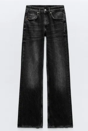 ZARA New - Full Length TRF Mid Rise Wide Leg Jeans thumbnail 5