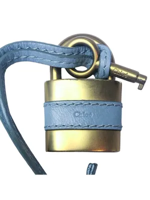 Chloé Paddington Blue Gray Leather Gold Hardware Padlock and Key Replacement thumbnail 4