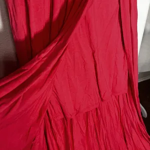 Material Girl Red Maxi dress Layered Mini Skirt‎ Sleeveless size S illusion thumbnail 6