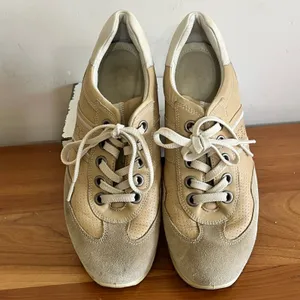 ECCO Tan Leather Suede Walking Shoes Womens‎ 38 Arch Support Sneakers 045193 thumbnail 3