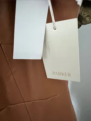 Parker Tan Sleeveless Faux-Leather Midi Dress thumbnail 4