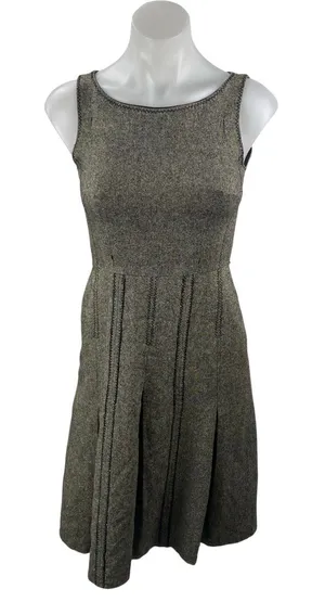 Ann Taylor LOFT Petites Gray Wool Silk Sleeveless Mini Flare Tank A-Line Dress 2 thumbnail 1