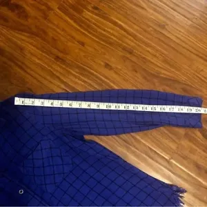 Westbound Blue and Black Plaid Long-sleeved Button-up Size PM thumbnail 7
