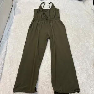 Abercrombie & Fitch Womens Green Jumpsuit MP Traveling Preppy Workout Casual thumbnail 2