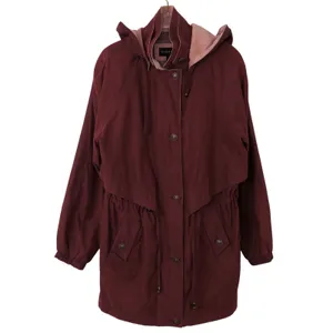 Braetan Maroon Purple Suede Hooded Trench Coat Jacket Small thumbnail 3