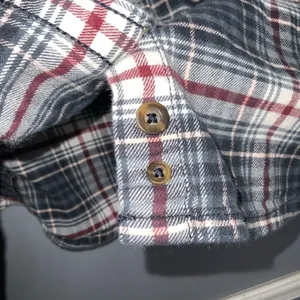 Carhartt Gray Red & White Mid Weight Flannel Button Front Long Sleeve Shirt XL thumbnail 9
