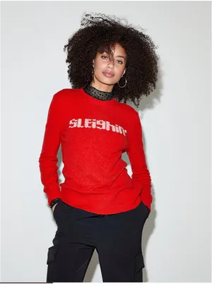 Victoria’s Secret Crewneck knit sweater size medium holiday collection thumbnail 2