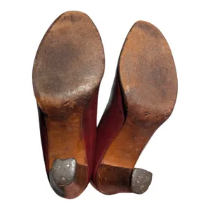 Vtg 1970s Made in Uruguay Burgundy Leather Pointed Toe Short Western Boots 6.5 thumbnail 4