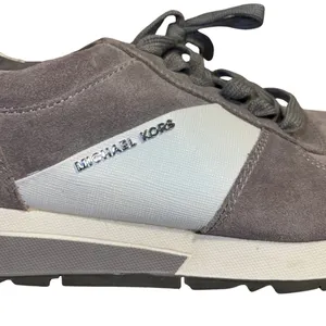 Michael Michael Kors Allie Trainer Sneakers Gray Suede Silver Metallic Size 9 thumbnail 3