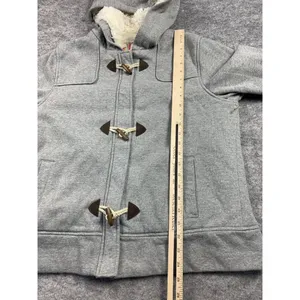 OP XL Hooded Sweatshirt Jacket Faux Fur Gray Full Zip Hooks Womens Long Sleeve‎ thumbnail 9